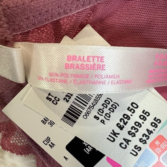 VICTORIA'S SECRET PINK  HALTER LACE BRALETTE BRA PINK MAUVE SDD - Picture 8 of 10